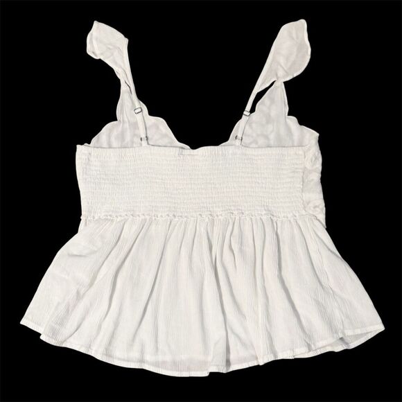 Y2K Embroidered Lace Babydoll Tank Top Size L Fairy Boho Feminine Romantic 90s - Picture 2 of 7